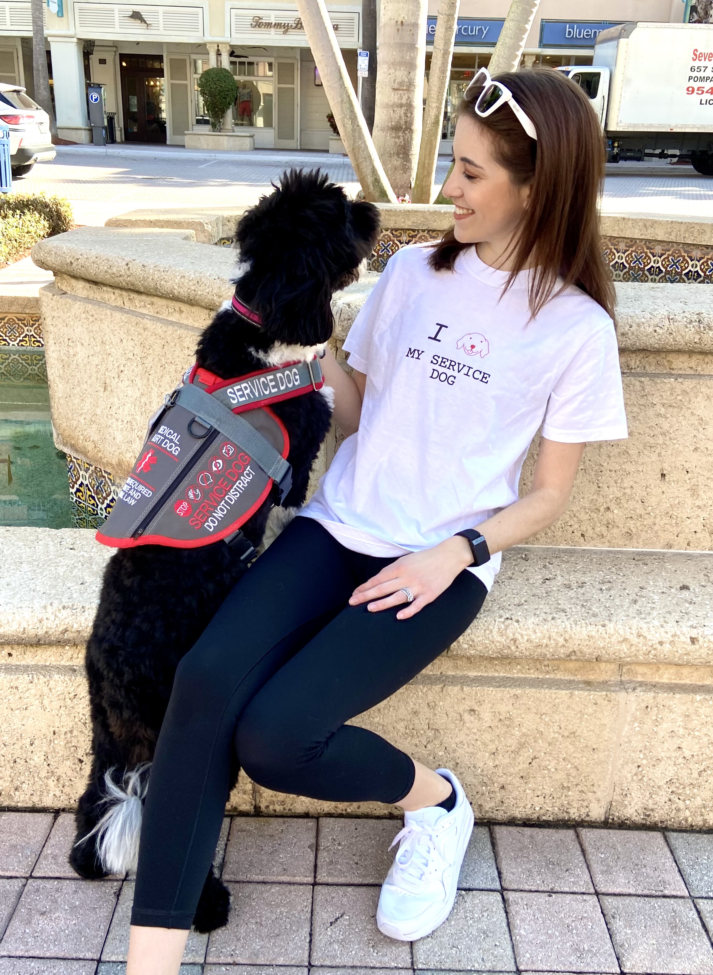 Chloe the service dog with Carley